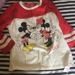 Disney 3/4 T-shirt Minnie Mickey raglan